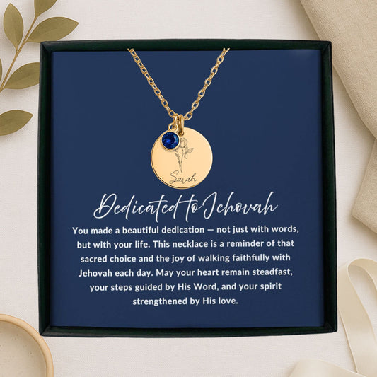 Dedicated to Jehovah Necklace – Personalized Baptism Gift