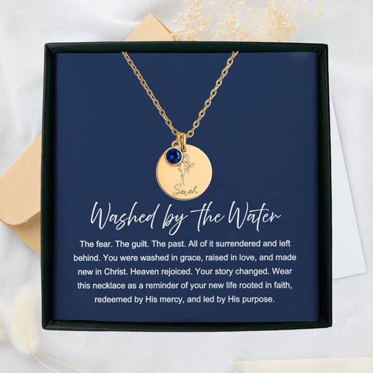 Washed by the Water Necklace – Personalized Baptism Gift
