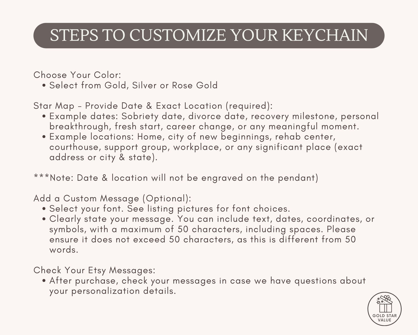10 Year Sober Anniversary Gift – Custom Sobriety Star Map Keychain