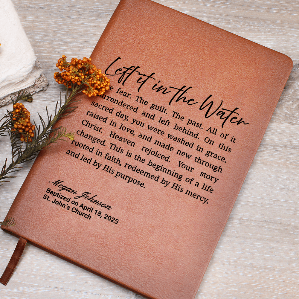 Left It in the Water Baptism Journal β Personalized Gift