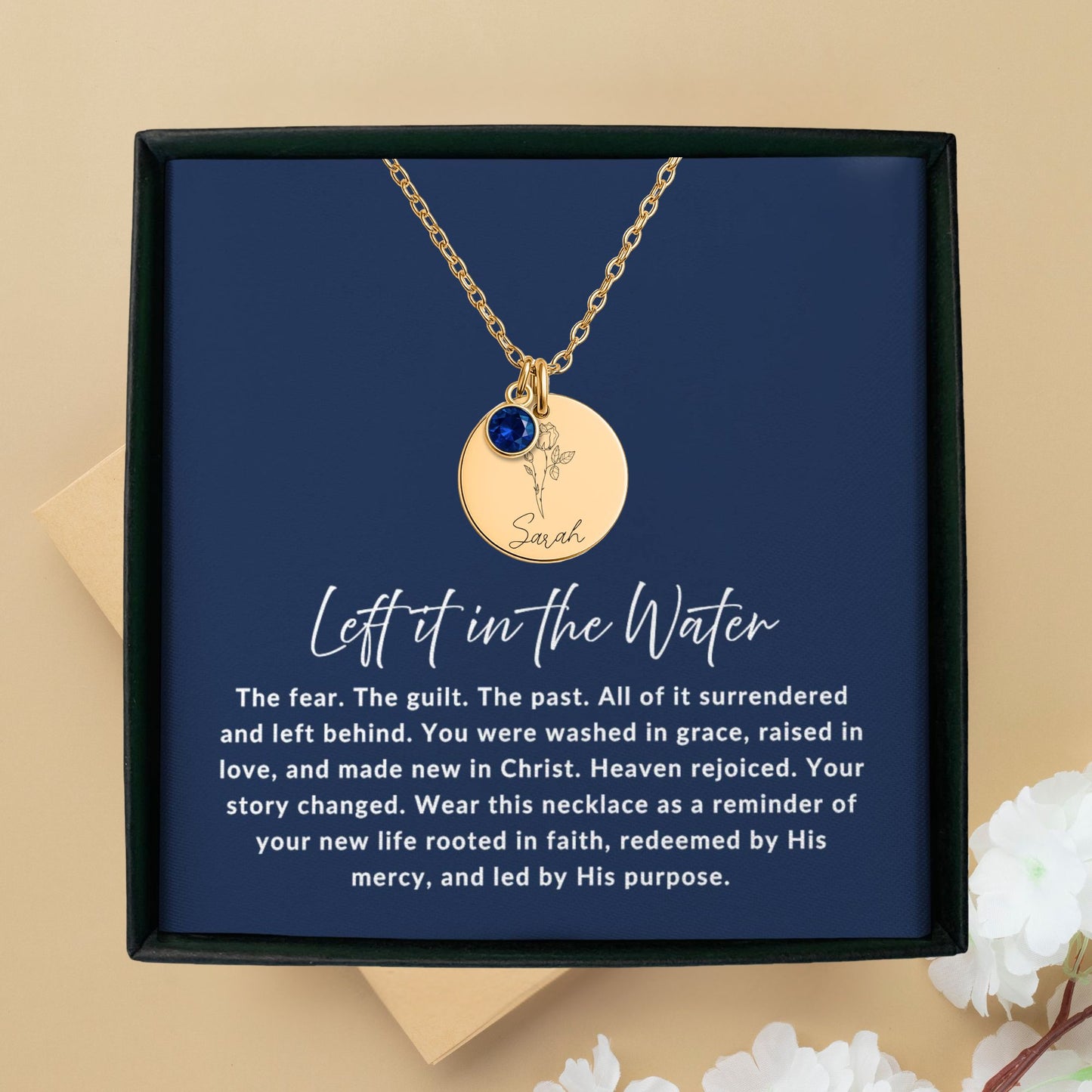 Left It in the Water Baptism Necklace – Personalized Gift