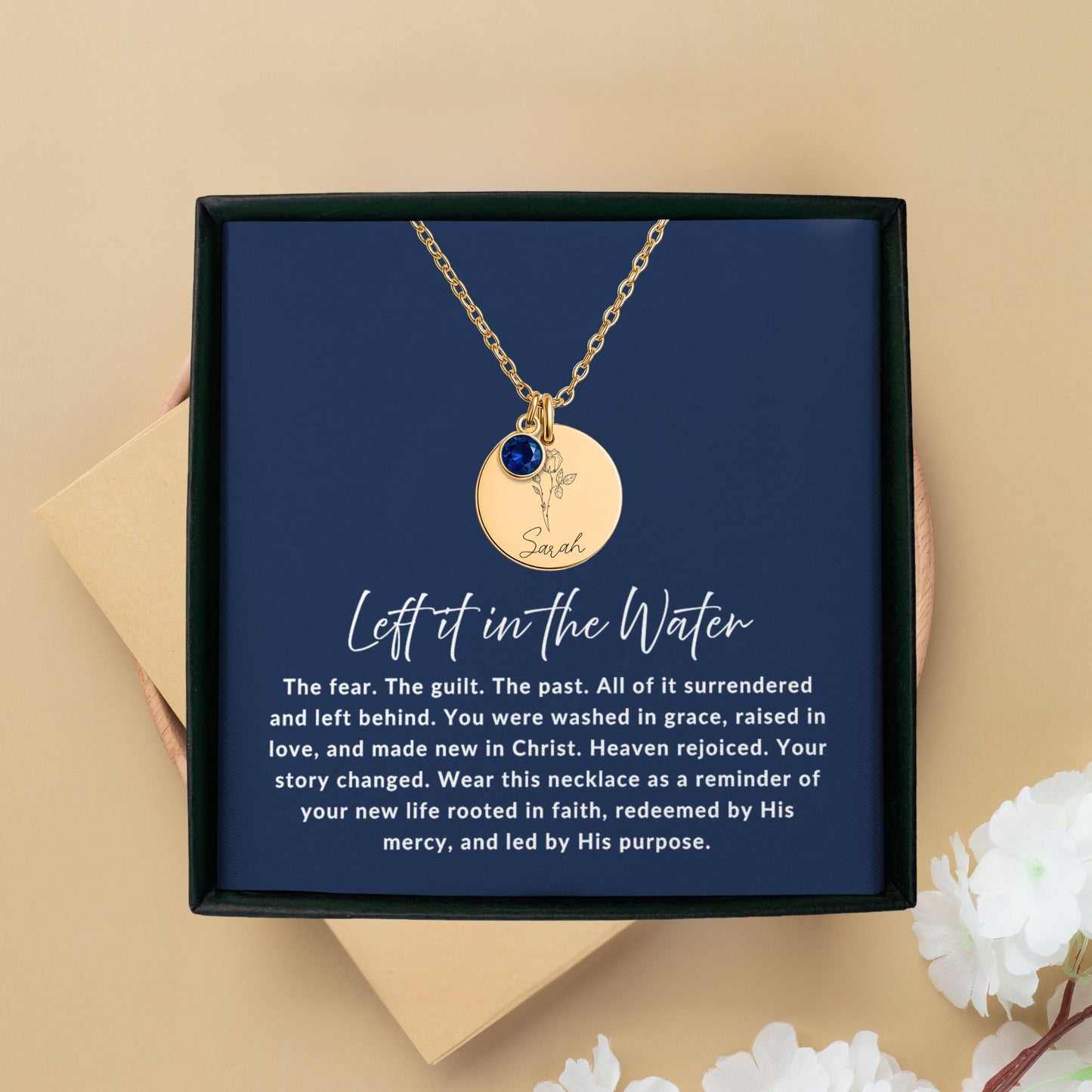 Left It in the Water Baptism Necklace – Personalized Gift
