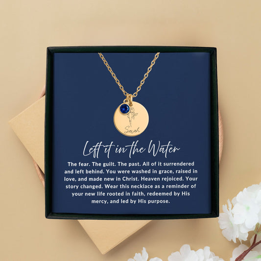 Left It in the Water Baptism Necklace – Personalized Gift