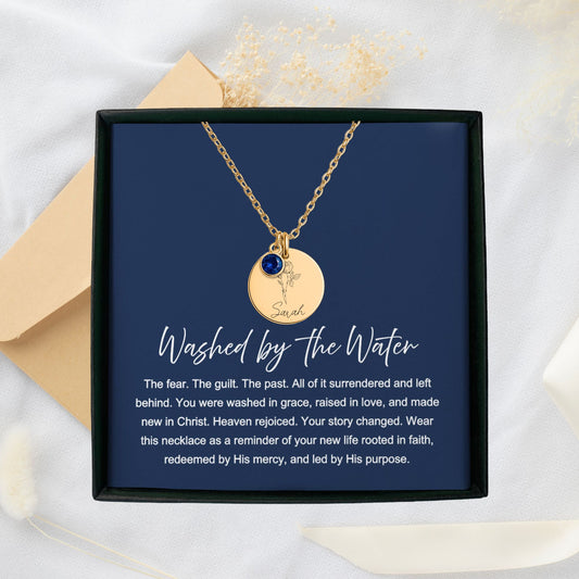 Washed by the Water Necklace – Personalized Baptism Gift