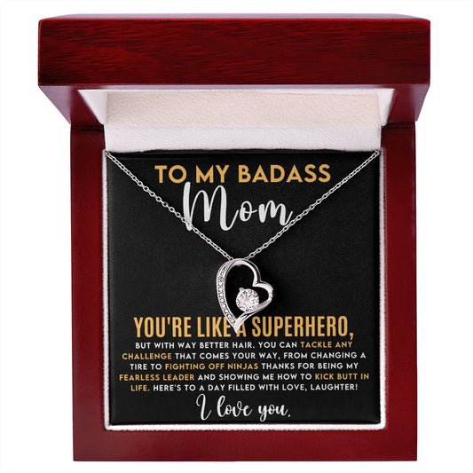 To My Badass Mom Necklace Gift for Mother's Day, Badass Mom Necklace for Birthday