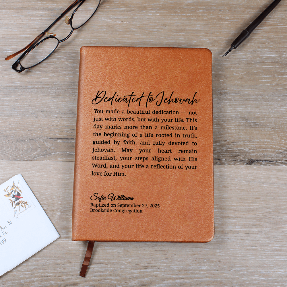 Dedicated to Jehovah Baptism Journal – Personalized Gift