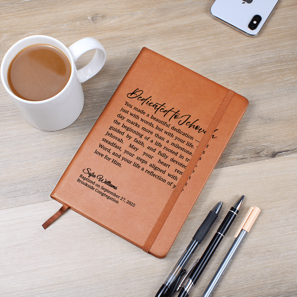 Dedicated to Jehovah Baptism Journal – Personalized Gift
