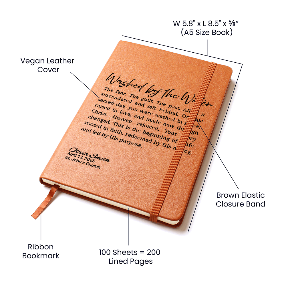Washed by the Water Baptism Journal – Personalized Gift