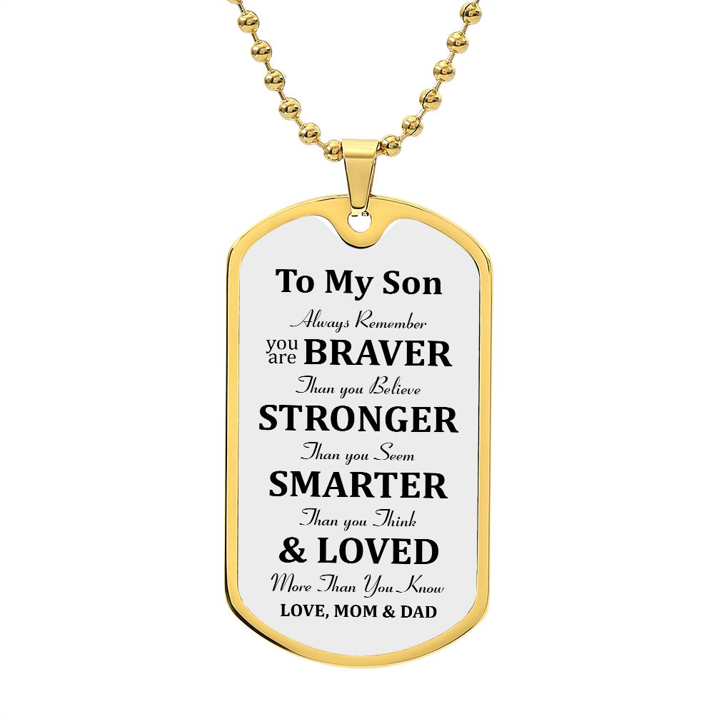 To My Son Dog Tag Necklace Gift, Son Birthday Gift, Son Christmas Gift