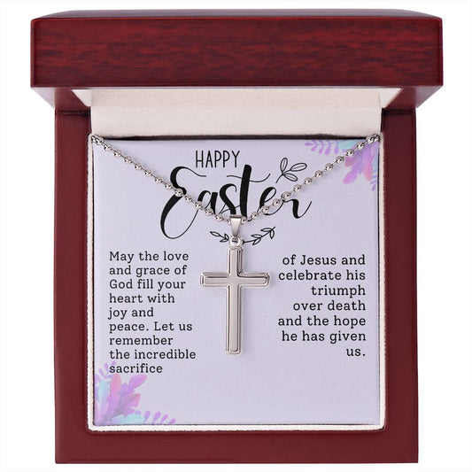 Christian Necklace Gift, Godchild Gift for Easter, Easter Cross Necklace