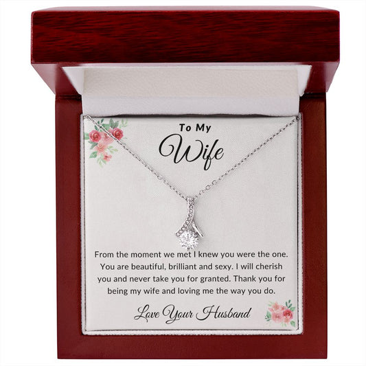To My Wife Necklace Gift from Husband, Wife Birthday, Anniversary Necklace Gift for Wife