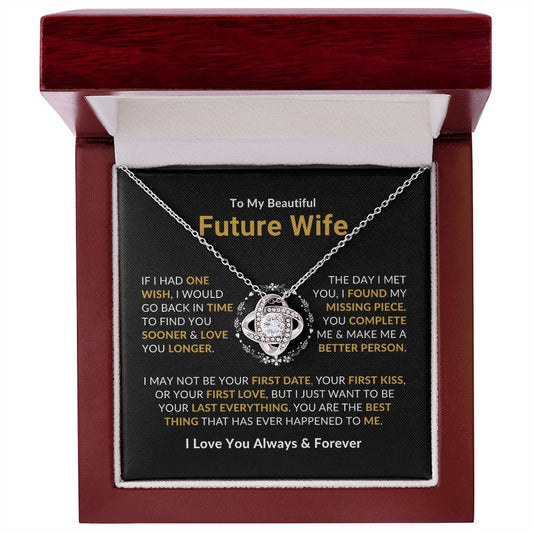 To My Future Wife Necklace, Love Knot Necklace Gift from Future Husband
