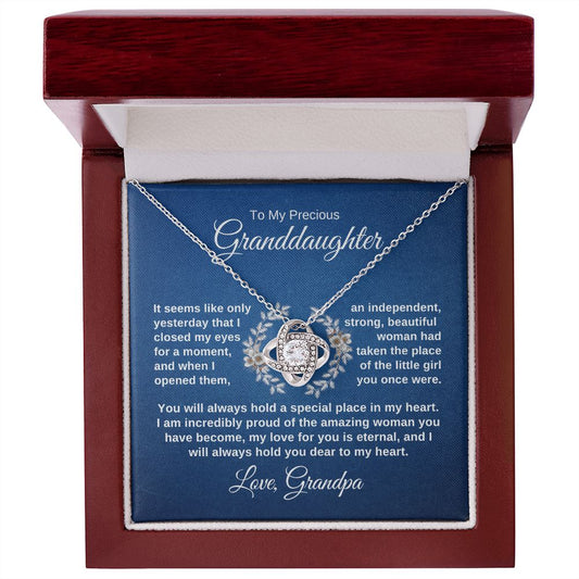 My Love For You is Eternal, Granddaughter Gift from Grandpa - Love Knot Necklace