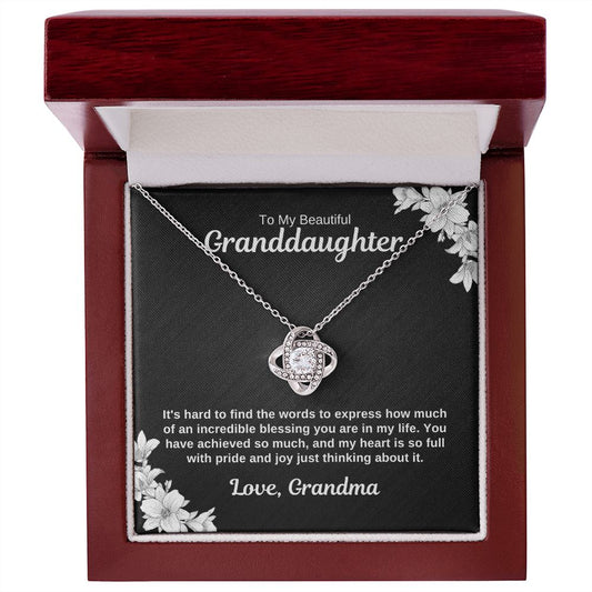 Granddaughter, You Are An Incredible Blessing - Love Knot Necklace
