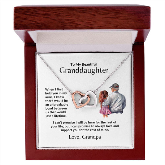 To My Beautiful Granddaughter Interlocking Hearts Necklace from Grandpa