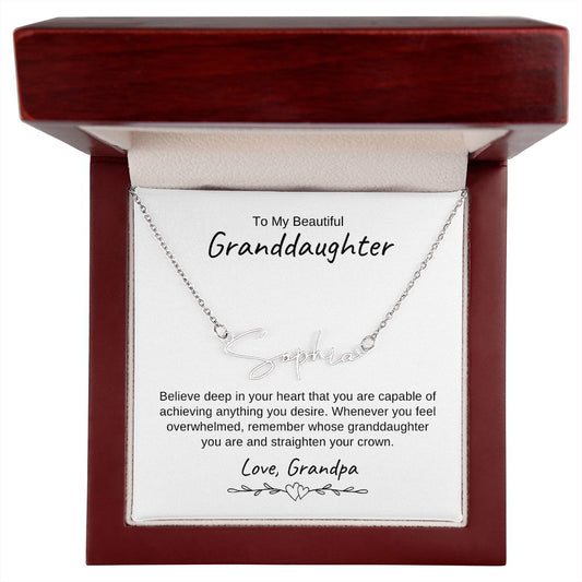Personalized Name Necklace Gift for Granddaughter